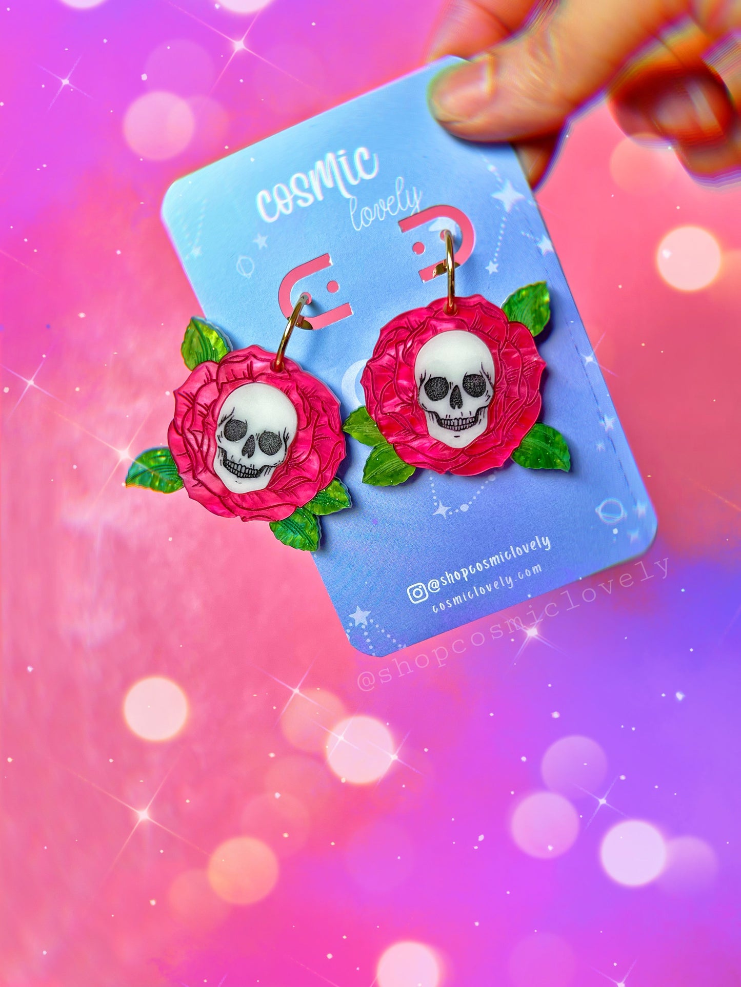 Halloween Rose Earrings