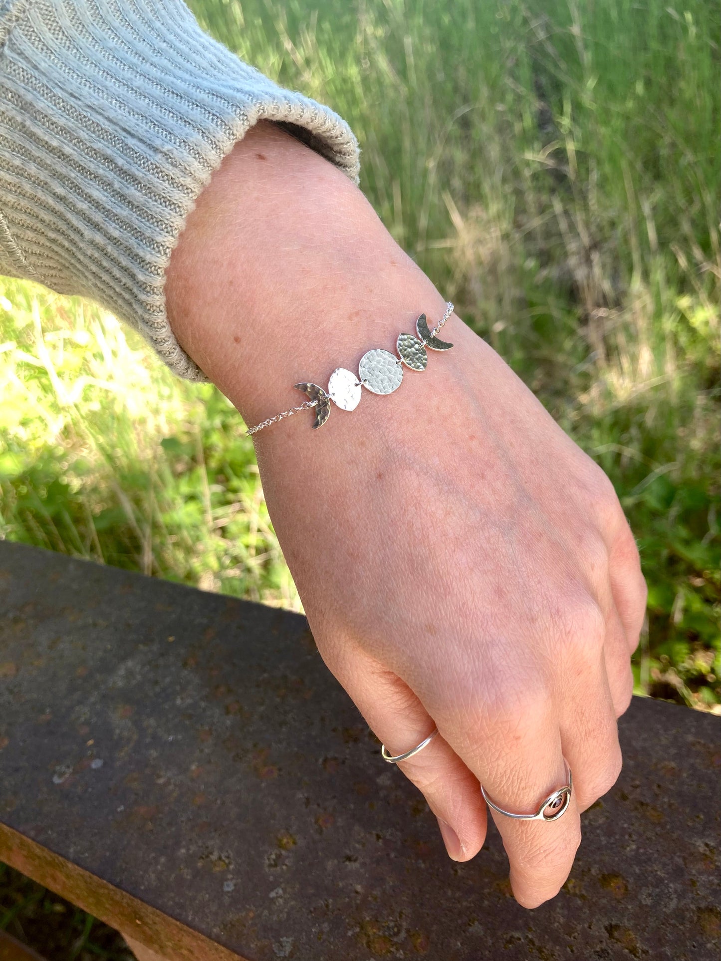 Moon Phase Bracelet in Sterling Silver