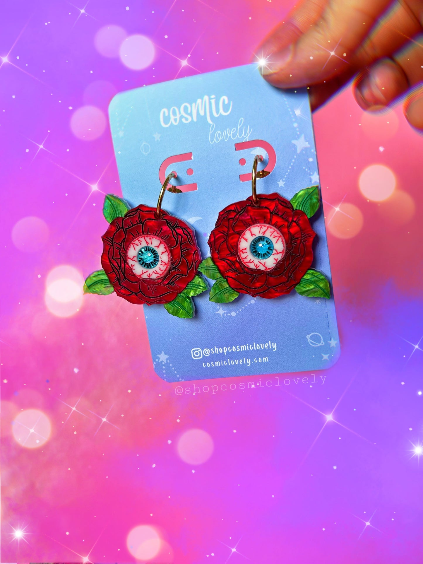 Halloween Rose Earrings