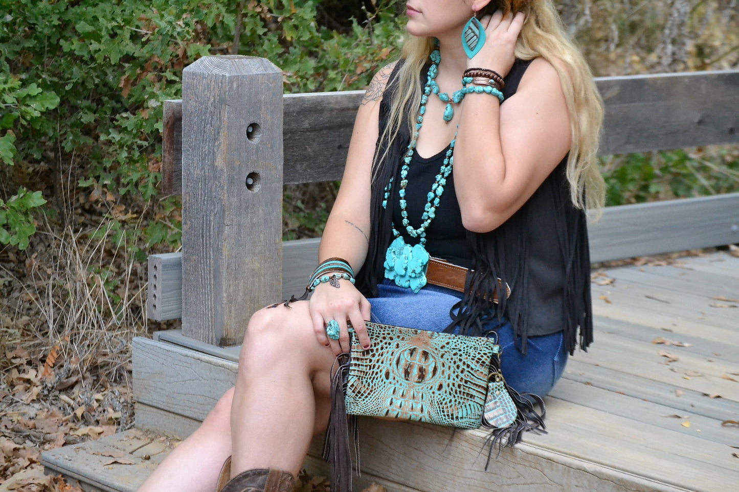 Medium Turquoise Slab Belt Buckle 901a