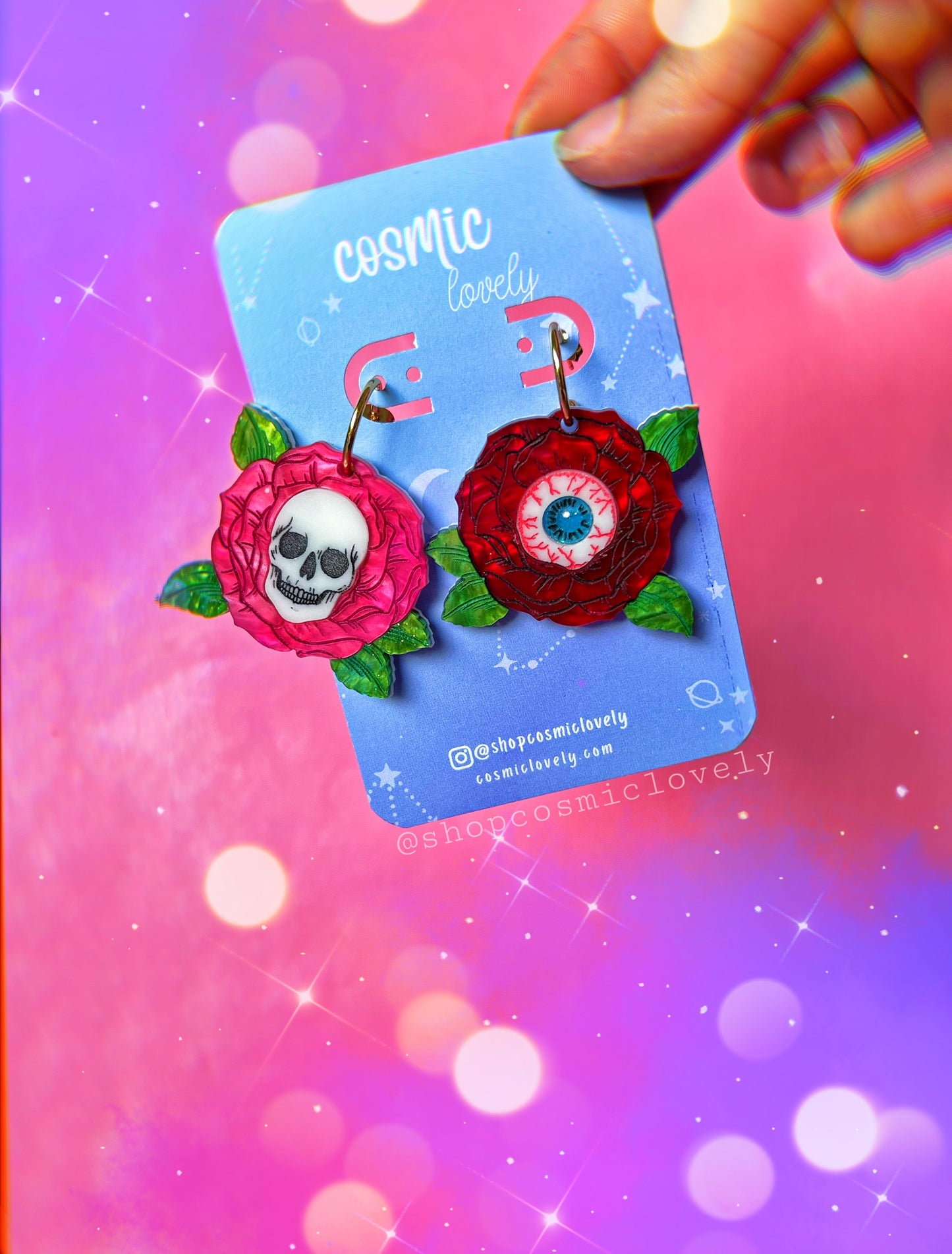 Halloween Rose Earrings