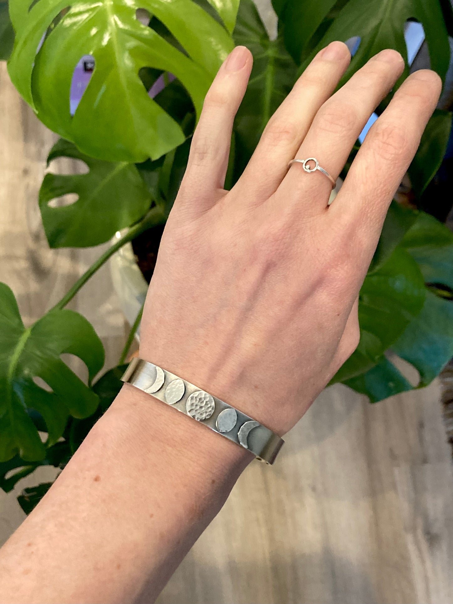 Moon Phase Cuff Bracelet in Sterling Silver