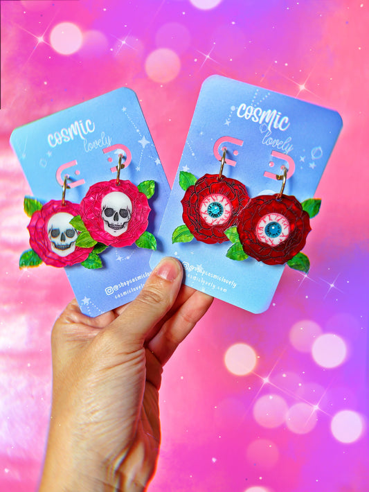 Halloween Rose Earrings