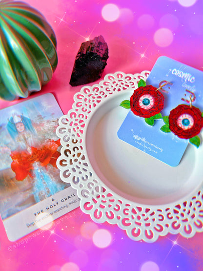 Halloween Rose Earrings