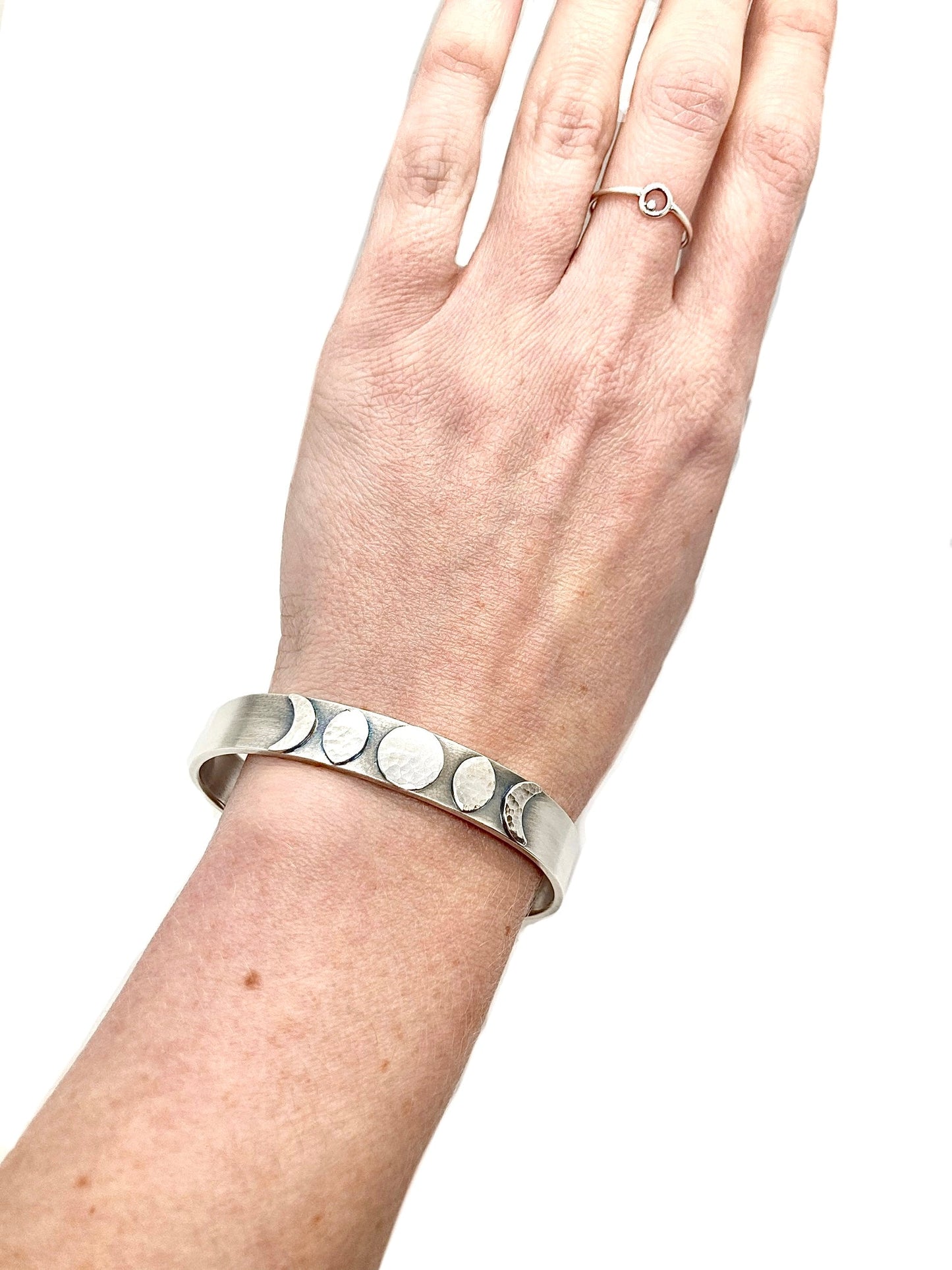 Moon Phase Cuff Bracelet in Sterling Silver