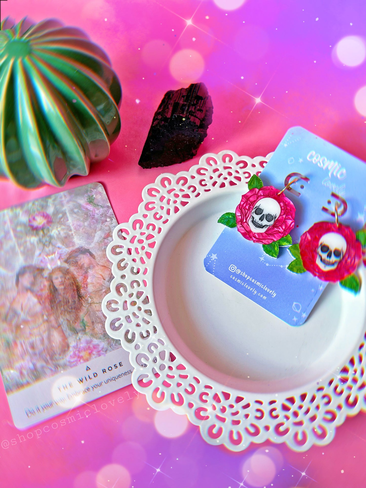 Halloween Rose Earrings