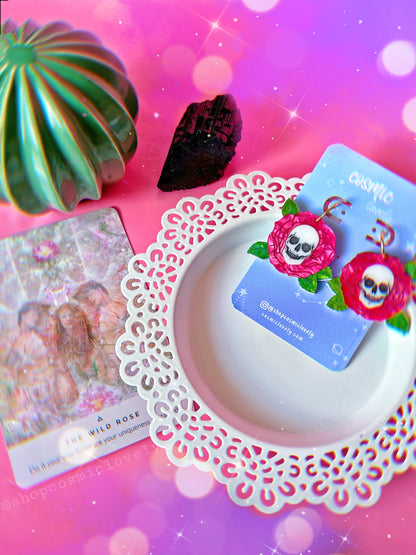 Halloween Rose Earrings