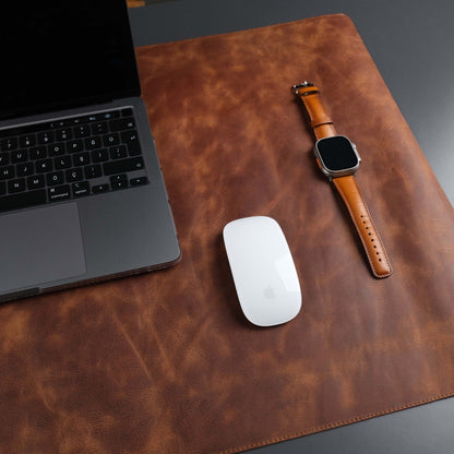 Jersey Antic Tan Leather Desk Pad for Office and Home