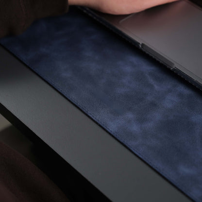 Jersey Navy Blue Leather Desk Pad for Office and Home