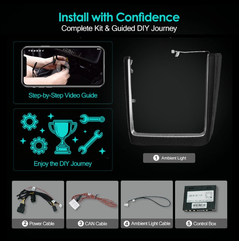 Laser-Carved Ambient Light for Model Y Juniper Wireless Charging Port