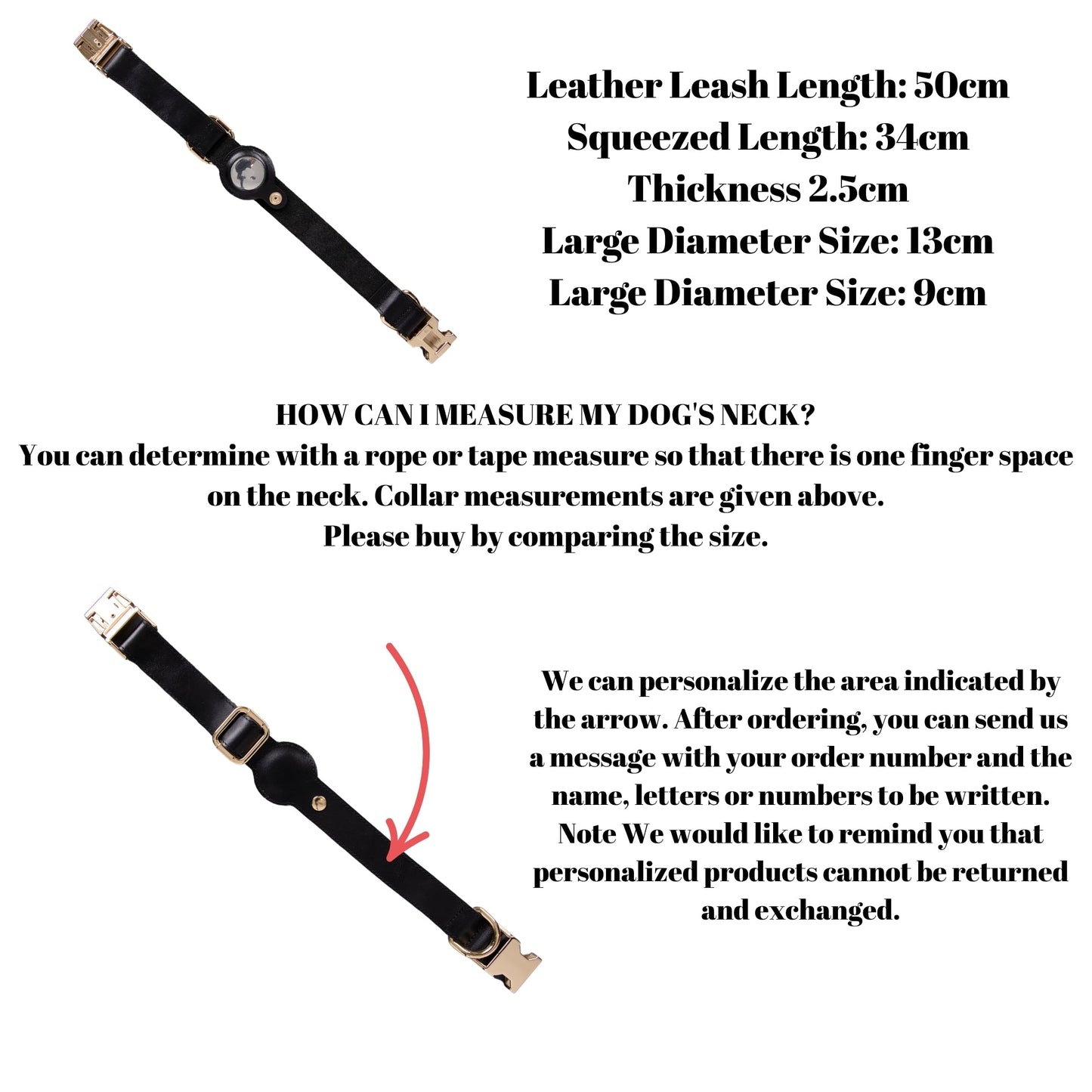 Charlotte Handcrafted Calfskin Leather Dog Collar - Compatible with AirTag