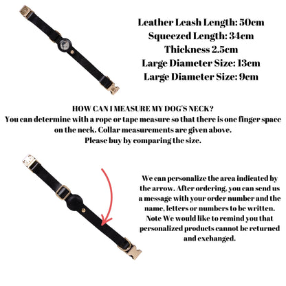 Charlotte Handcrafted Calfskin Leather Dog Collar - Compatible with AirTag