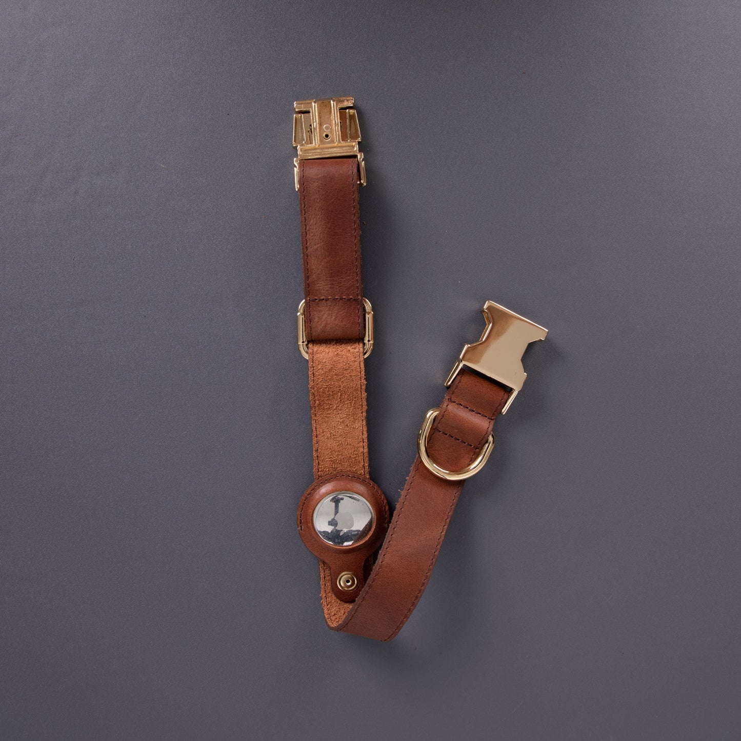 Charlotte Handcrafted Calfskin Leather Dog Collar - Compatible with AirTag