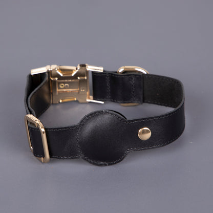 Charlotte Handcrafted Calfskin Leather Dog Collar - Compatible with AirTag