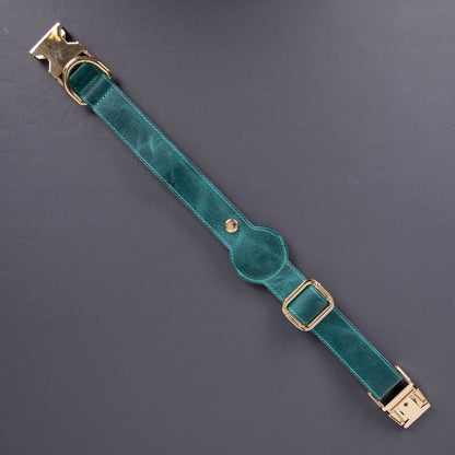 Charlotte Handcrafted Calfskin Leather Dog Collar - Compatible with AirTag