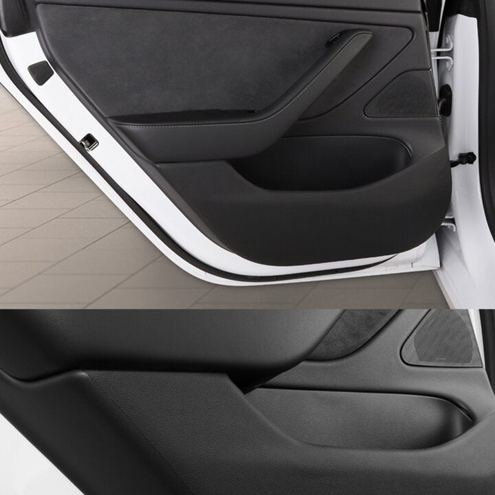 Leather Anti-kick Mat Sticker Interior Anti-Dirt Protector for Tesla Model 3 (4PCS)