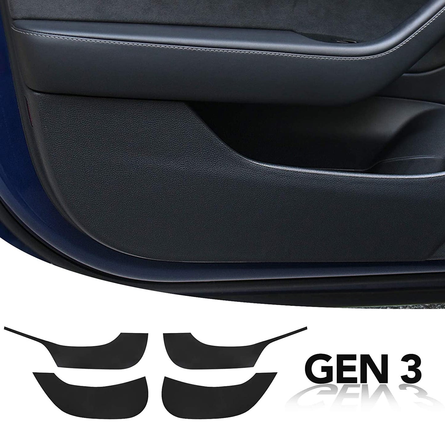 Leather Door Protector Anti-Kick  Mat for Tesla Model Y 2020-2025.03