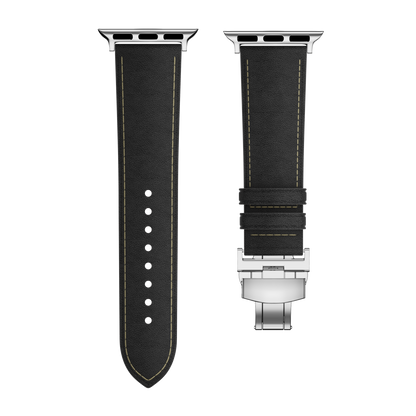 Affordable Genuine Leather Butterfly Buckle Band for Apple Watch