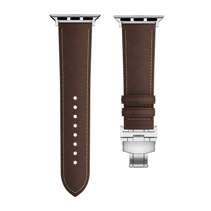 Affordable Genuine Leather Butterfly Buckle Band for Apple Watch
