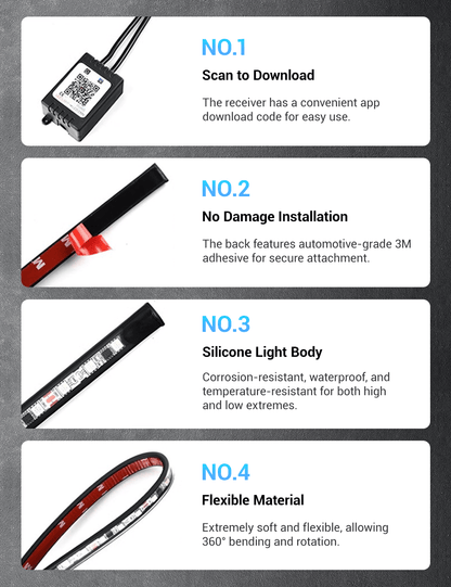 LED Chassis Ambient Lights for Tesla Model 3/Y (4PCS)