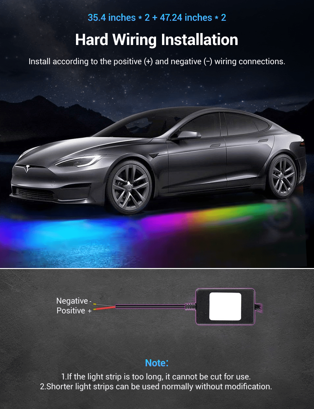 LED Chassis Ambient Lights for Tesla Model 3/Y (4PCS)