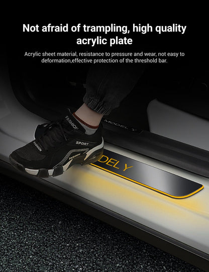 LED Colorful Lights illuminated Door Sills for Tesla Model Y/3/S/X