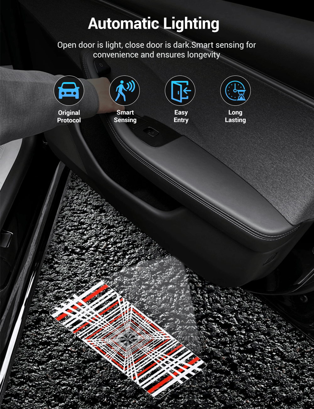 LED Door Projector Puddle Lights for Tesla Model 3 / Y Highland