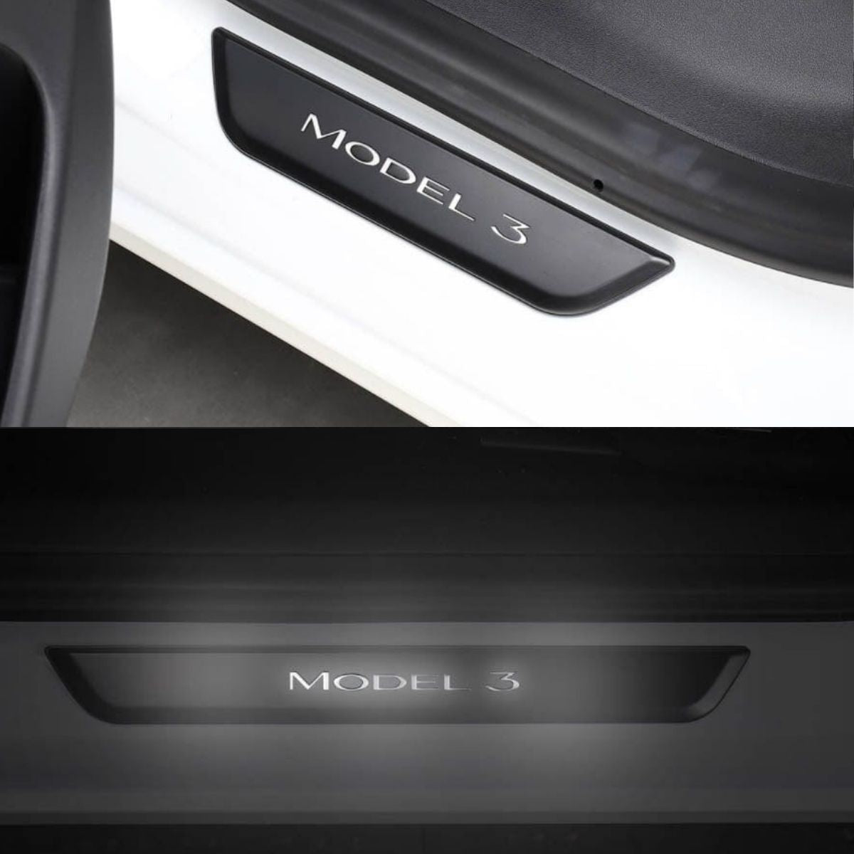 LED Illuminated Door Sill Protector Front Door for Model 3 / Y
