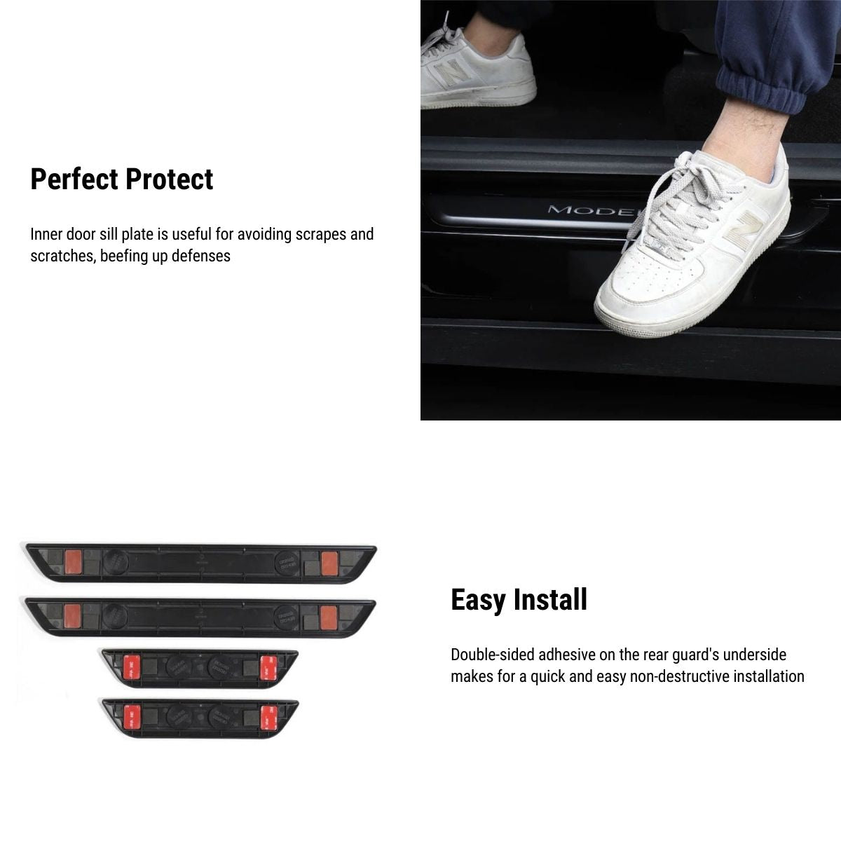 LED Illuminated Door Sill Protector Front Door for Model 3 / Y
