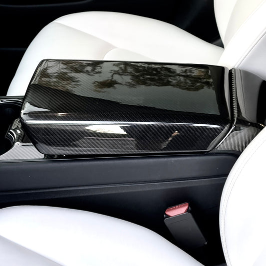 TESERY Model Y / 3 Armrest Cover - Dry Carbon Fiber Interior Mods