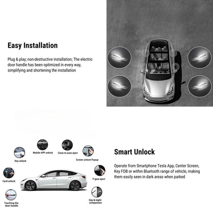 Auto Door Handle With LED for Tesla Model Y / 3 (4PCS)