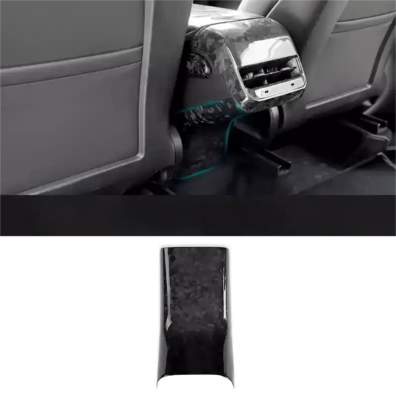 Model 3 / Y Backseat Center Console Base Cap - Carbon Fiber Interior Mods