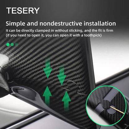 Model 3 / Y Display Cover - Carbon Fiber Interior Mods