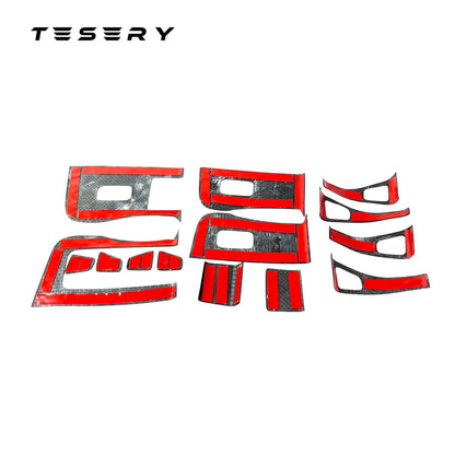 Model 3 / Y Window & Door Switch Covers - Carbon Fiber Interior Mods（Left & Right Hand）