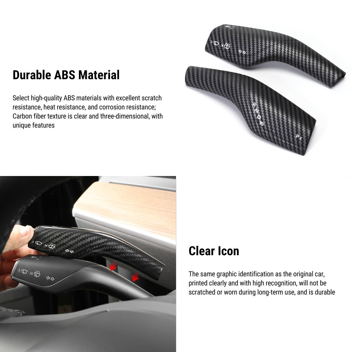 Model 3 / Y Gear Shift Cover Turn Signal Lever Trim- ABS