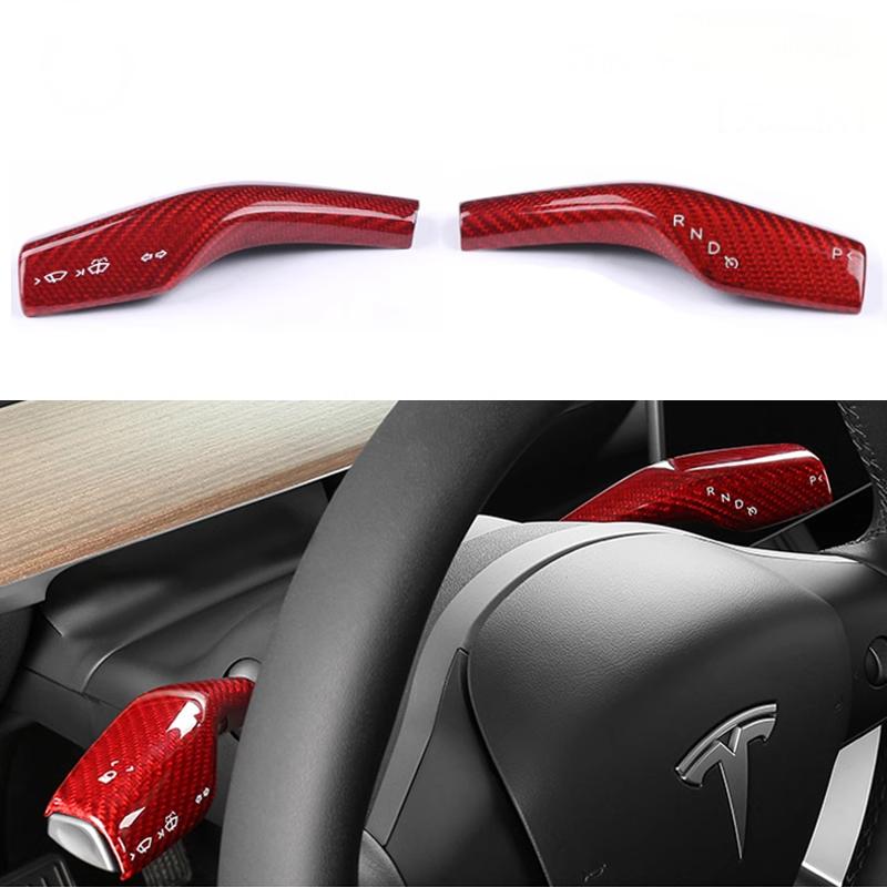 TESERY Model 3 / Y Stalks Turn Signal Cover - Dry Carbon Fiber Interior Mods