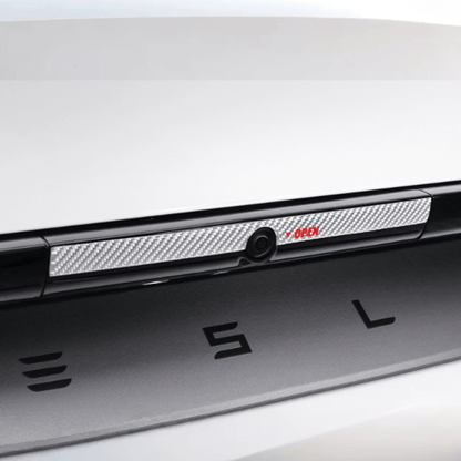 Model Y Juniper Rear Trunk Button Sticker | Flexible Urethane Carbon Fiber