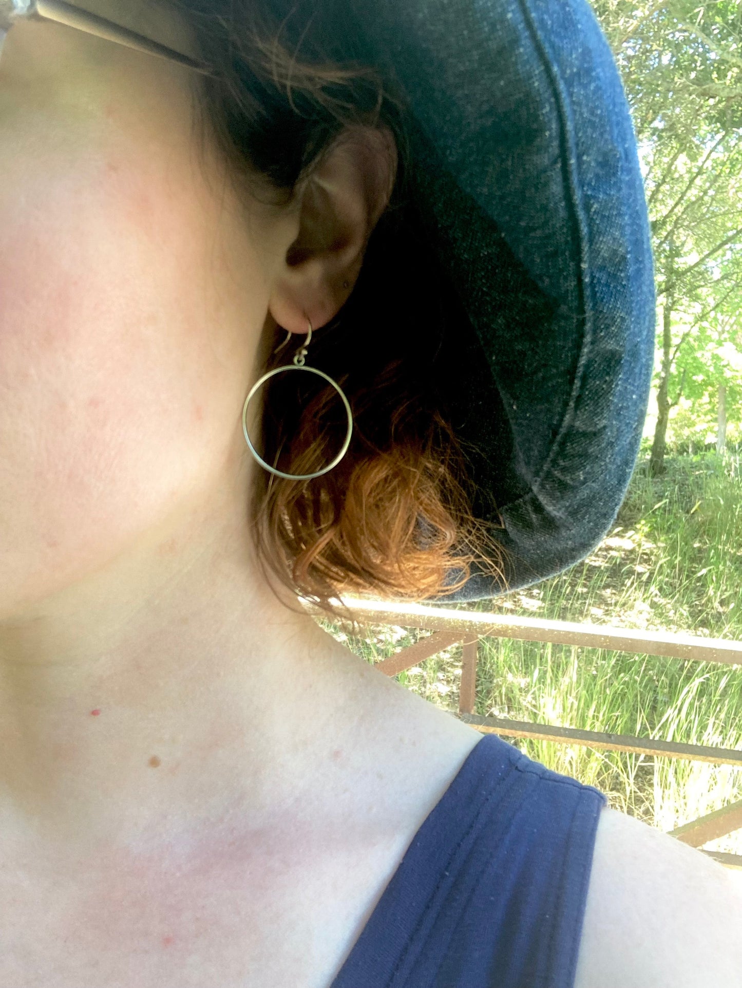 New Moon Hoop Earrings in Sterling Silver | Moon Phase Earrings