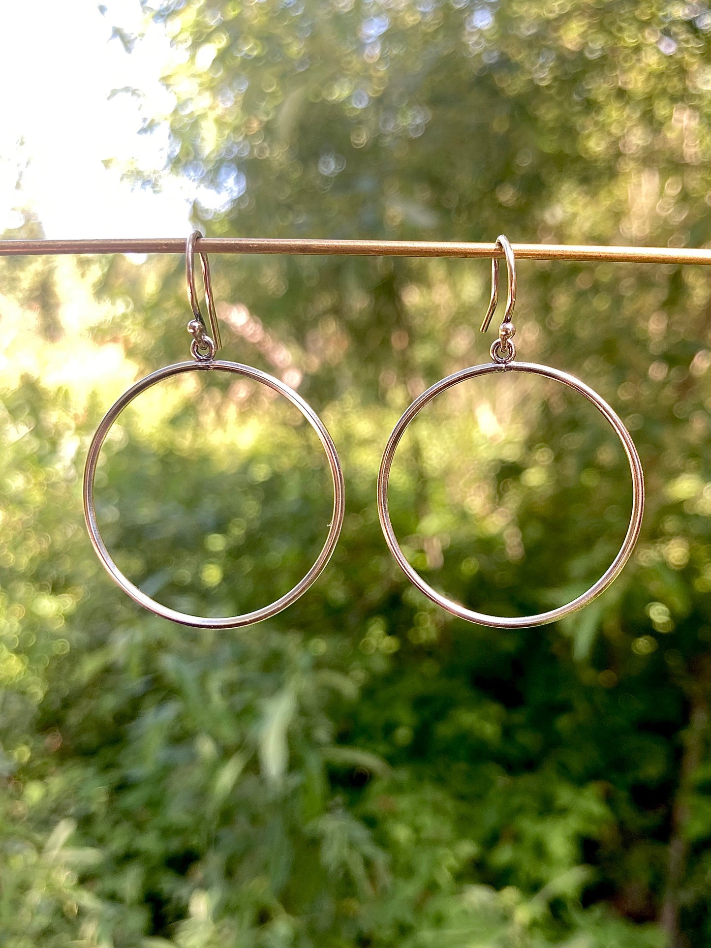 New Moon Hoop Earrings in Sterling Silver | Moon Phase Earrings