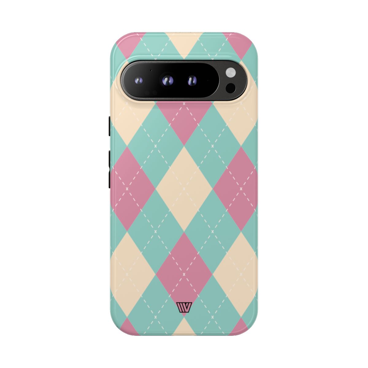 BLUE PINK BEIGE ARGYLE | Tough Phone Case