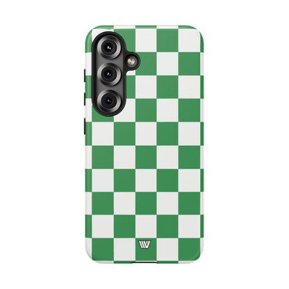 GREEN WHITE CHECKERBOARD | Tough Phone Case