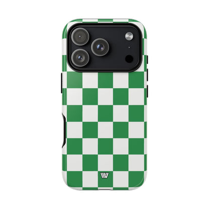 GREEN WHITE CHECKERBOARD | Tough Phone Case