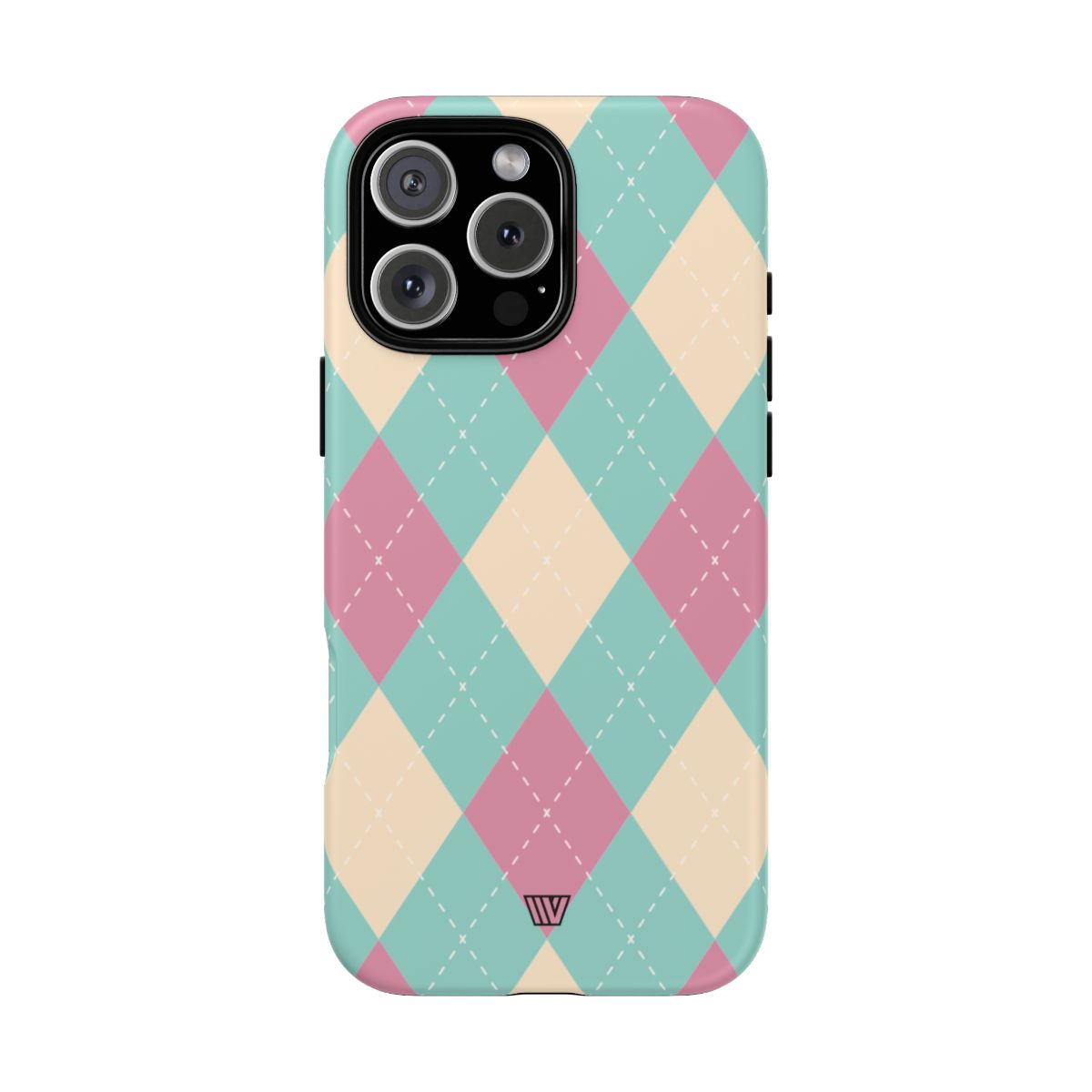 BLUE PINK BEIGE ARGYLE | Tough Phone Case