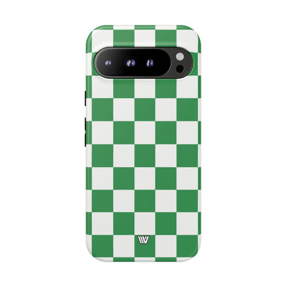 GREEN WHITE CHECKERBOARD | Tough Phone Case