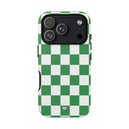 GREEN WHITE CHECKERBOARD | Tough Phone Case