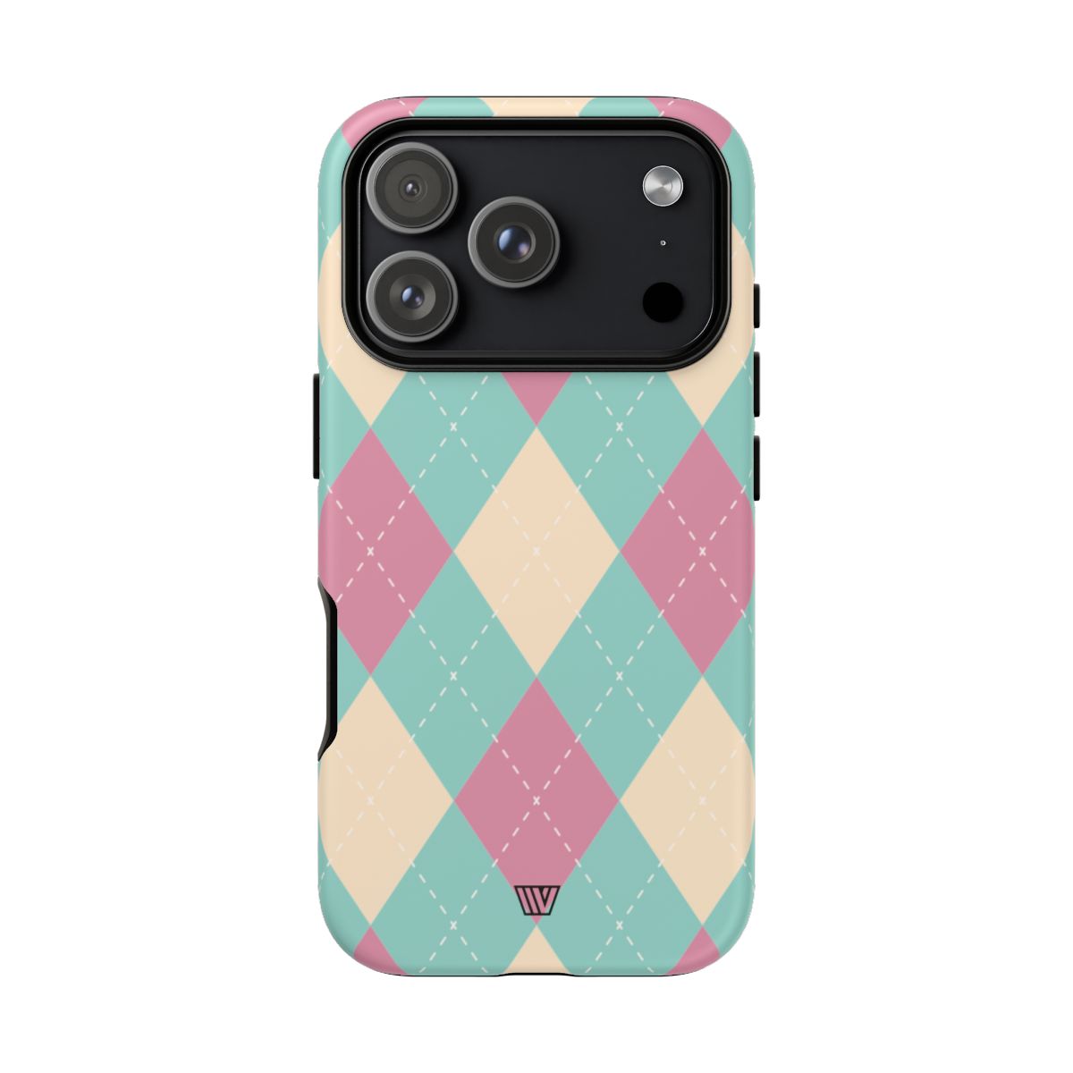 BLUE PINK BEIGE ARGYLE | Tough Phone Case