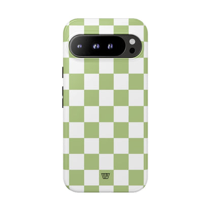 PALE OLIVE WHITE CHECKERBOARD | Tough Phone Case