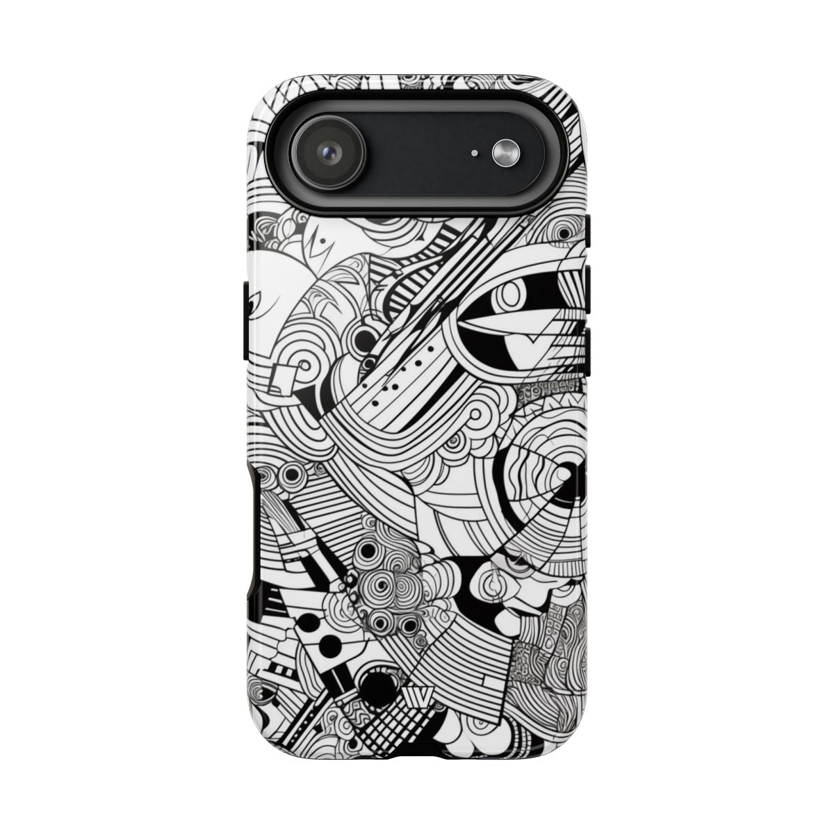 B&W ABSTRACT DOODLE | Tough Phone Case