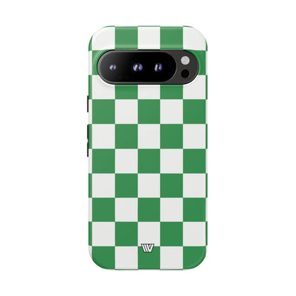 GREEN WHITE CHECKERBOARD | Tough Phone Case