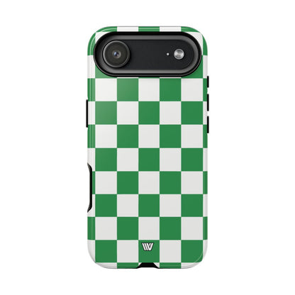 GREEN WHITE CHECKERBOARD | Tough Phone Case